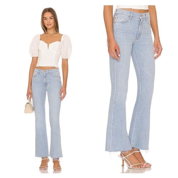 Mother Jeans The Weekender Fray Squeeze It White Stretch Denim Size 32 - Picture 14 of 14